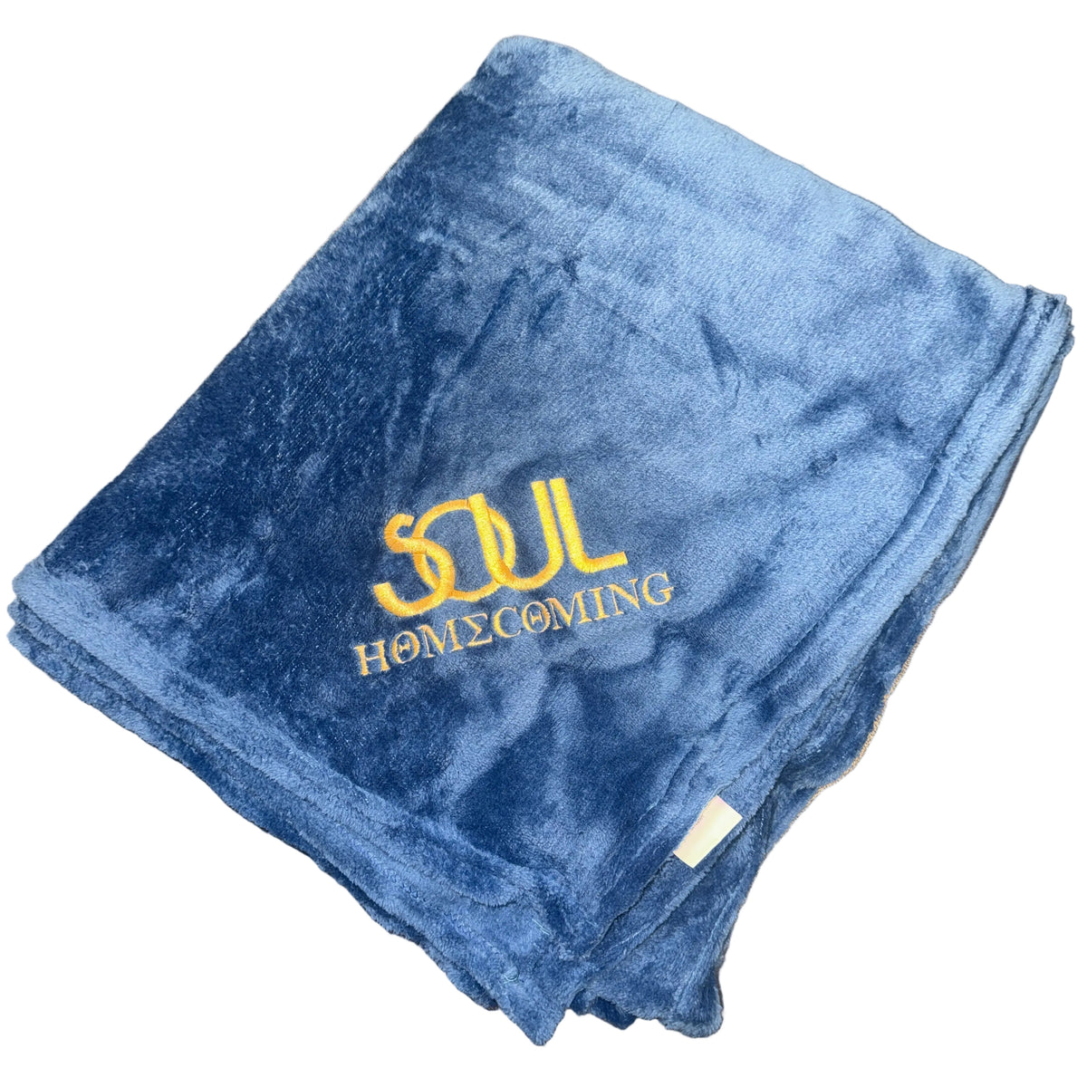 UB SOUL Homecoming branded fleece throw blanket, 50x60 inches, made from 100% polyester.